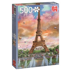 Jumbo (18533) - "Eiffel Tower, Paris" - 500 pieces puzzle