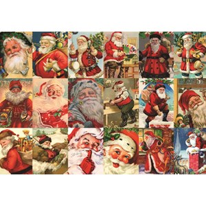 Jumbo (18589) - "Vintage Santa's" - 2000 pieces puzzle