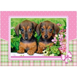 Castorland (13142) - "Dachshund Puppies" - 120 pieces puzzle