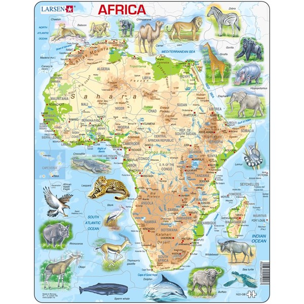 Larsen (A22-DE) - "African (in German)" - 63 pieces puzzle