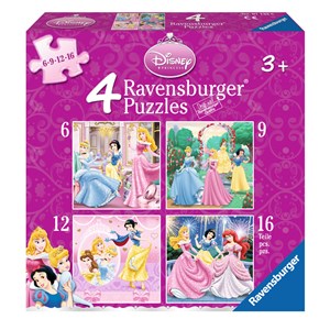 Ravensburger (07132) - "Disney Princess" - 6 9 12 16 pieces puzzle