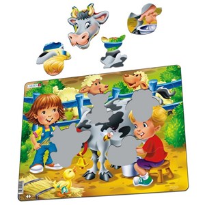 Larsen (BM5) - "Farm Kids with Cow" - 18 pieces puzzle