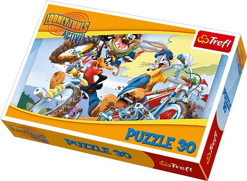 Trefl (18169) - "Looney Tunes, Bike race" - 30 pieces puzzle
