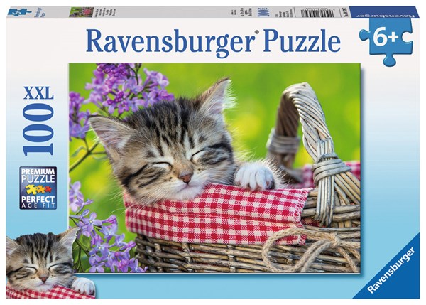 Ravensburger (10539) - "Sleeping Kitten" - 100 pieces puzzle